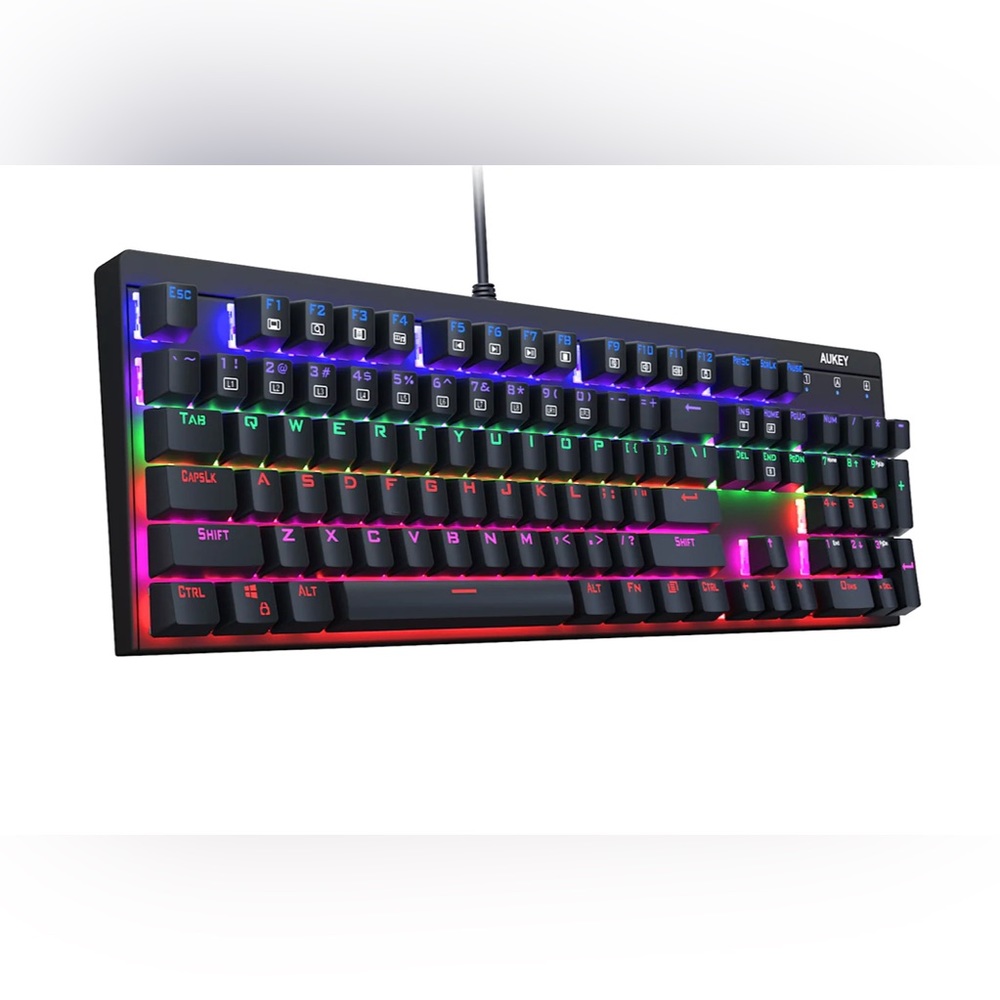 AUKEY KM-G6 Wired Keyboard Mechanical For Windows Gaming PC 104 Keys